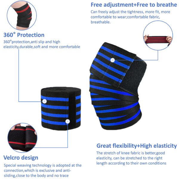 Nylon strap wrap knee pads