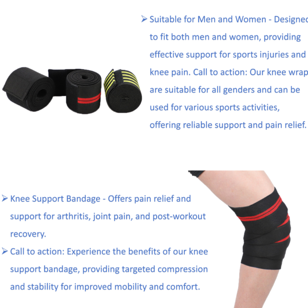 Nylon strap wrap knee pads
